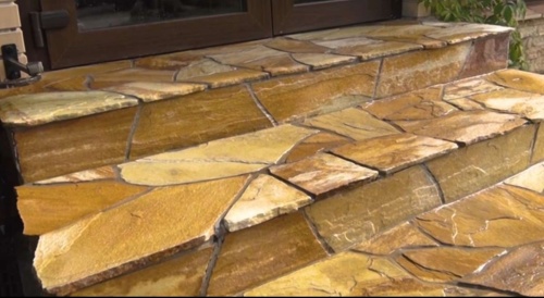 Плитняк златолит жёлтый золотистый для отмостки купить в Владикавказе